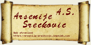 Arsenije Srećković vizit kartica